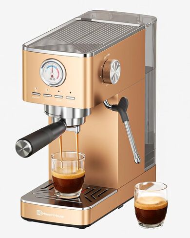 Maestri House Slim Espresso Machine with Milk Frother, 20 Bar Italian Pump | Beginner-Friendly Controls,Consistent Espresso Shots,Powerful Steam Wand in Saudi Arabia