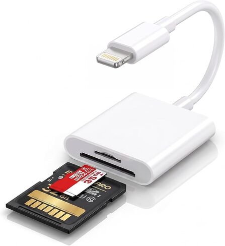 (Apple MFi Certified) Lightning to SD Card Camera Reader for iPhone,Trail Camera Viewer SD Memory Card Reader Adapter Compatible with iPhone 14/13/12/11/XS/XR/X/8/7/iPad,Plug and Play in Kuwait
