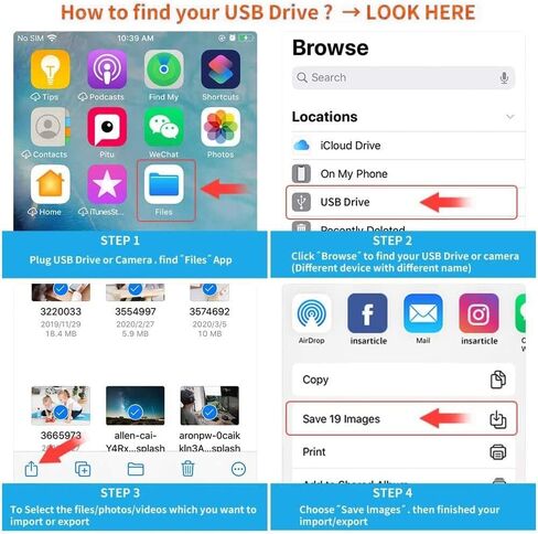 Lightning to USB Camera Adapter Apple MFi Certified Lightning Female USB 3.0 OTG Cable Adapter Compatible with iPhone/iPad, Supports Connect Camera, Card Reader, USB Flash Drive, MIDI Keyboard, Mouse in Kuwait