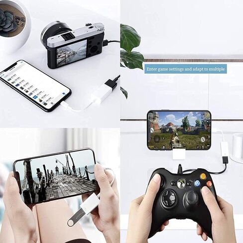 Lightning to USB Camera Adapter Apple MFi Certified Lightning Female USB 3.0 OTG Cable Adapter Compatible with iPhone/iPad, Supports Connect Camera, Card Reader, USB Flash Drive, MIDI Keyboard, Mouse in Kuwait