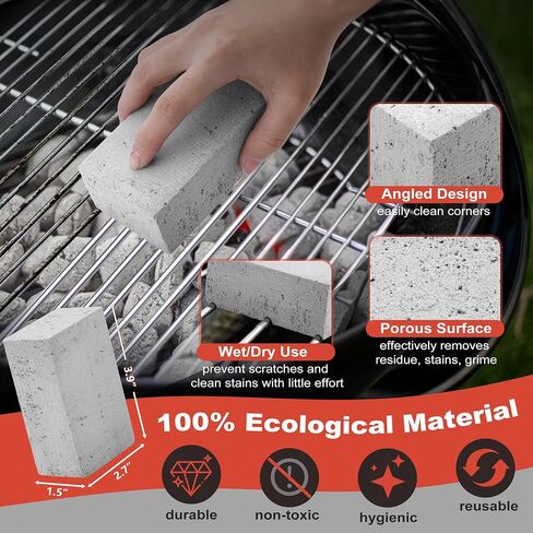 HaSteeL 9Pcs Griddle Cleaning Kit for Teppanyaki Flat Top Grill | Grill Accessories With Grill Stone, Cleaning Brush, Griddle Scraper for BBQ Oven Stove, Powerful Cleaning to Remove Stain in Saudi Arabia