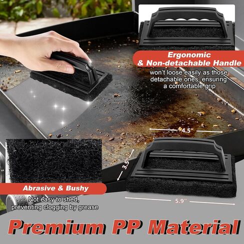 HaSteeL 9Pcs Griddle Cleaning Kit for Teppanyaki Flat Top Grill | Grill Accessories With Grill Stone, Cleaning Brush, Griddle Scraper for BBQ Oven Stove, Powerful Cleaning to Remove Stain in Saudi Arabia