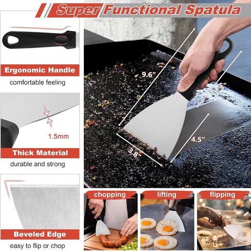 HaSteeL 9Pcs Griddle Cleaning Kit for Teppanyaki Flat Top Grill | Grill Accessories With Grill Stone, Cleaning Brush, Griddle Scraper for BBQ Oven Stove, Powerful Cleaning to Remove Stain in Saudi Arabia