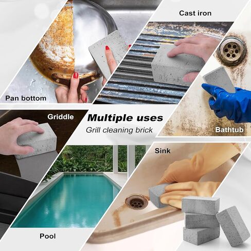 HaSteeL 9Pcs Griddle Cleaning Kit for Teppanyaki Flat Top Grill | Grill Accessories With Grill Stone, Cleaning Brush, Griddle Scraper for BBQ Oven Stove, Powerful Cleaning to Remove Stain in Saudi Arabia