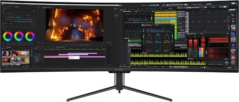 INNOCN 49" Curved Gaming Monitor 144Hz Ultrawide 32:9 WDFHD 3840 x 1080P, R1800, 99% sRGB, HDR400, USB Type C, DisplayPort, HDMI, Built-in Speakers, Height/Tilt Adjustable - 49C1G in Saudi Arabia