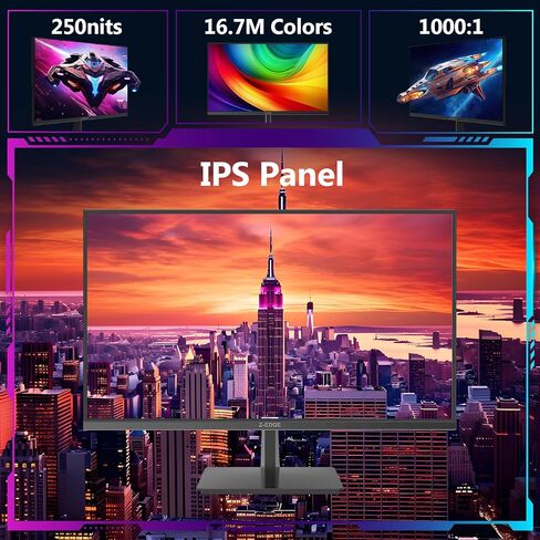 Z-Edge 27-inch 4K Gaming Monitor, 120Hz UHD 3840x2160 IP PC Computer | S274K 1ms MPRT Refresh Rate, 16.7M Colors, HDMI 2.0 x2 and DP 1.4 x 2 for Work, Business,Gaming in Kuwait