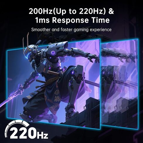 KTC 27 Inch Gaming Monitor 220Hz, 2K QHD Monitor 1ms w/Speakers H27T22C-3 | 2560x1440 Fast IPS Monitors Gamer 200Hz, Adaptive Sync, HDR400, 131% sRGB, HDMI DP Port, Tiltable, Low Blue Light, VESA Mount in Kuwait