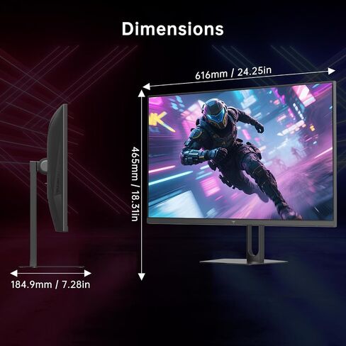 KTC 27 Inch Gaming Monitor 220Hz, 2K QHD Monitor 1ms w/Speakers H27T22C-3 | 2560x1440 Fast IPS Monitors Gamer 200Hz, Adaptive Sync, HDR400, 131% sRGB, HDMI DP Port, Tiltable, Low Blue Light, VESA Mount in Kuwait