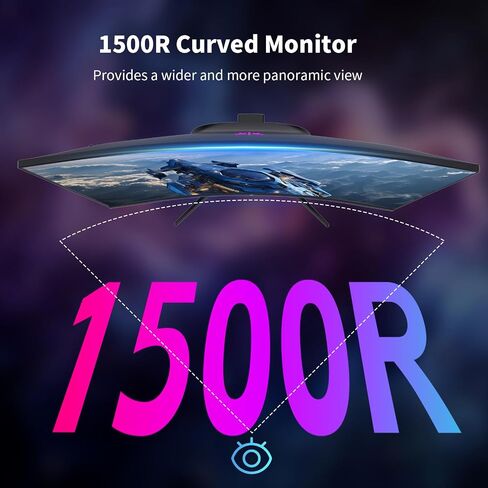 KTC H27S5C 27 Inch Curved Gaming Monitor, 1440P QHD 144Hz Monitor, HDR 400 | 2560x1440 120Hz Curve Monitors, 1500R HVA Panel, Adaptive Sync, 400nits, 129%sRGB, HDMI DP, Eye Care VESA 100x100 Mount in Kuwait