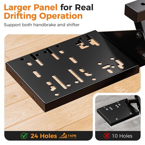 CAMMOO High Compatible Racing Wheel Stand with Chair Slot Fits Handbrake | 31 Holes Wheel Panel, 26 Holes Shifter Panel, Adjustable & Foldable Sim Steering Racing Stand with Dual Anti-Slip, Cup Holder in Saudi Arabia