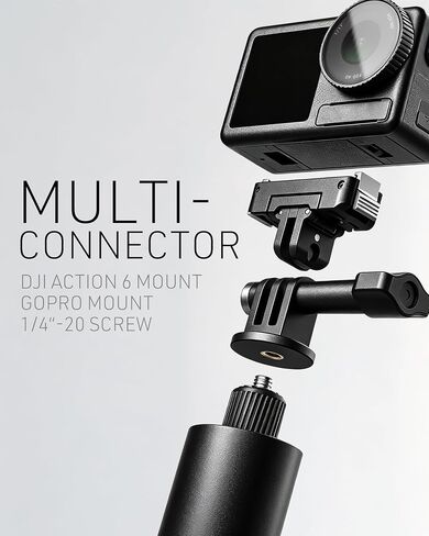 65'' Selfie Stick Tripod for DJI Osmo Action 6/Osmo Nano Accessories | Auto Pop-Open Tripod, Magnetic Quick-Release Adapter Mount 360° Adjustable | 2-in-1 Extended Rod | Portable for Travel Vlog in Saudi Arabia