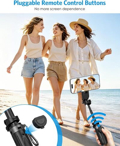 Selfie Stick for Phone, 5-in-1 Magnetic Phone Tripod with Remote | Phone Holder, 360° Rotation, Extendable Cell Phone Stand for video Recording, Compatible with iPhone/Android in Saudi Arabia