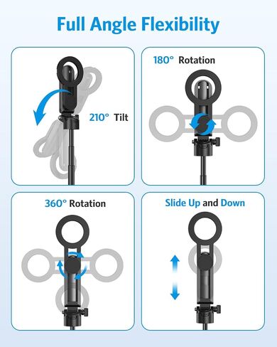 Selfie Stick for Phone, 5-in-1 Magnetic Phone Tripod with Remote | Phone Holder, 360° Rotation, Extendable Cell Phone Stand for video Recording, Compatible with iPhone/Android in Saudi Arabia