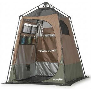PORAYHUT Camping Shower Tent, 86.6" Extra Tall Privacy Tent for Outdoor Toilet & Changing,30s Instant Setup Portable Room with 20L Solar Shower Bag,UV Protection,Heavy Duty for Beach Hiking in Kuwait