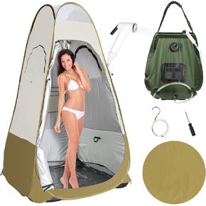 Portable Shower Tent with Shower Bag, Outdoor Privacy Shelter for Camping, Changing Room (Light Green) in Kuwait