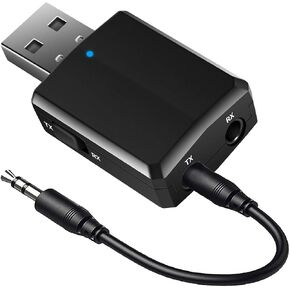 ISOBEL USB Bluetooth Audio Transmitter Receiver, 3 in 1 HiFi Wireless Audio Adapter, Bluetooth 5.0 EDR Adapter with 3.5mm AUX for Car TV Headphones PC Home Stereo, USB Power Supply, Plug and Play in Saudi Arabia