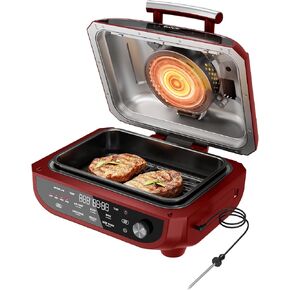 Candy Indoor Grill & Air Fryer with Ceramic Accessories, 500°F Max, 7-IN-1 Digital Display, 5.2 QT Electric Low Smoke with View Window, Smart Thermometer, Crisp, Roast & Dehydrate, Easy Clean, 1500W in Saudi Arabia