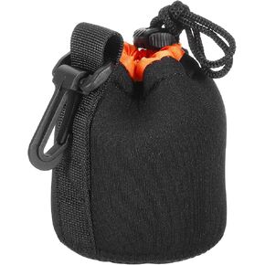 PATIKIL Camera Lens Bag, 1 Pcs 3.7" ID x 9.8" H Drawstring Lens Pouch with Thick Protective Neoprene, Lens Case for DSLR Camera Lens, Water Coffee Cups Black, Orange in Kuwait