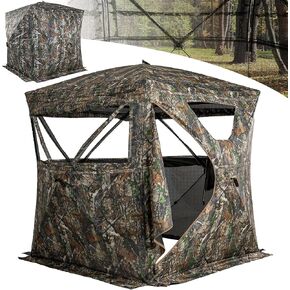Lenotos Hunting Blind 270° See Through, Low-Noise 2-3 Person Pop Up Deer Blind, Portable Durable Ground Blind for Deer & Turkey Hunting in Saudi Arabia