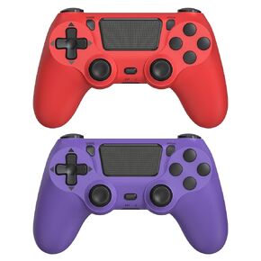 وحدة التحكم اللاسلكية Wuthur 2 Pack المتوافقة مع PS4/Pro/Slim (أرجواني وأحمر) in Kuwait