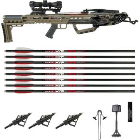 Killer Instinct Lethal 405HD Crossbow Kit 3-Pack Bundle | 8 Hypr-V Crossbow Bolts, Fixed-Blade Steel Tip 100-Grain Hunting, Redesigned Stock, Anti-Dry Fire Safety Feature in Kuwait
