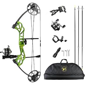 Bow Fishing Combo Kit Bowfishing Bow Compound Bow Kit RH | Fishing Bow Draw weight 19-70 lbs, 19"-30" Draw Length,with Bowfishing Reel and Bowfishing Arrow in Kuwait