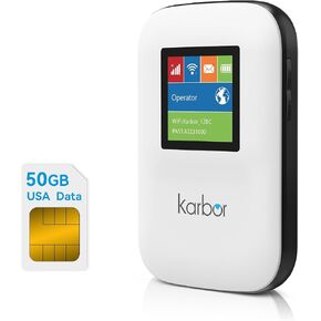 4G Hotspot WiFi for Travel, WiFi 6, Portable Mobile WiFi, with 50GB US Data | Pocket WiFi, Access Multiple Carriers, No SIM Required, No Contract, 10 Connected Devices, 1GB Global Data for 80+ Countries in Saudi Arabia