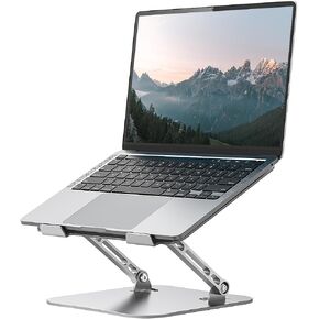 Orlian Adjustable Aluminum Laptop Stand for Desk, Laptop Riser for 11-16" | Ergonomic Aluminum Riser, Anti-Slip Silicone Pads, Foldable Portable Laptop Holder for Home Office Travel in Saudi Arabia
