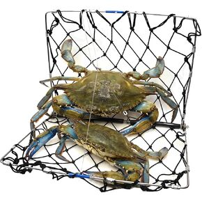 AirFly Foldable Castable Crab Trap - Crab Hawk & Crab Jaw Star Trap with Bait Clip - Portable Fishing Rod Crab Pot for Blue Crabs & Dungeness - Designed in USA in Saudi Arabia