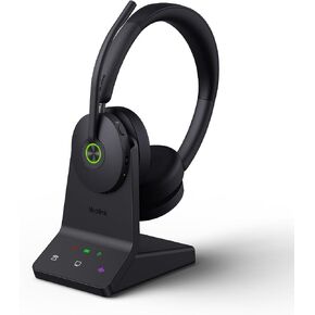Yealink WH68 DECT 6.0 Bluetooth Wireless Headset with ANC 606ft Long Range Dual Ear Office Headphones Advanced Noise Cancelling Mics UC On Ear Headset for Work PC Laptop Smartphone 32H Talk Time in Kuwait