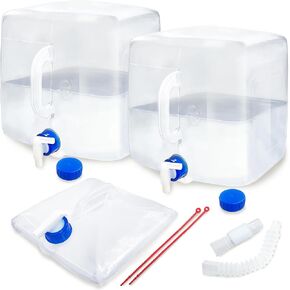 2 Pack 5.3 Gallon BPA Free Collapsible Water Container with Spigot & Hook | BPA Free, Foldable Carrier Bucket, Portable Water Canteen, Camping Water Storage Jug, Outdoor Hiking Survival Kit in Saudi Arabia
