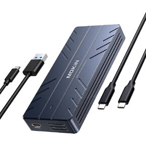 MOKiN 80Gbps M.2 NVMe SSD Enclosure with LCD Display, PCIe Gen5 | Cooling fan M2 NVMe Enclosure supports 2280/2260/2242/2230 SSD up to 8TB. Compatible with Thunderbolt 5/4/3 and USB4/3.1/3/2 in Kuwait