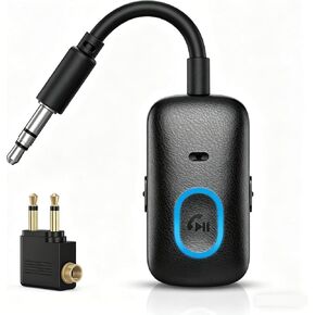 Bluetooth 5.4 Adapter for Car, Upgraded 2-in-1 Aux Transmitter & Receiver with Hands-Free Calls & 180° Swivel Bend, Wireless Audio Adapter for PC, TV, Speakers, Airplane Travel in Kuwait