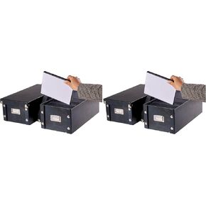 Snap-N-Store DVD Storage Box, 2-Pack, Stackable Movie Organizer, Black | Holds up to 52 DVD cases, snaps together for quick assembly, stackable disc holders with lids maximize shelf space in Saudi Arabia
