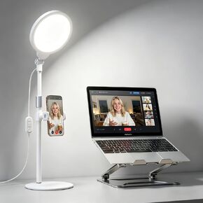 Desk Ring Light with Stand for Computer, 30 Modes Video Conference Lighting | Adjustable Desk Light for Video Recording, Zoom Lighting for Computer, Webcam, Podcast, Calls, Home Office, CRI 97.8 in Saudi Arabia