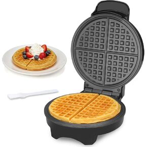 FineMade 7 Inches Round Classic Waffle Maker Machine, Mini Waffle Maker, Non-stick Waffle Irons, Thin Waffle Maker Crispy, Black in Saudi Arabia