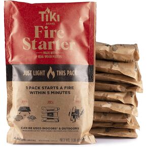 Tiki Fire Starter 10-Pack – Easy-to-Use Wood Pellet Fire Starters for Smokeless Outdoor Fire Pits & Indoor Fireplaces, Quick Lighting for Smokeless Fires, Ideal for Camping, Backyard, and Fireplaces in Saudi Arabia