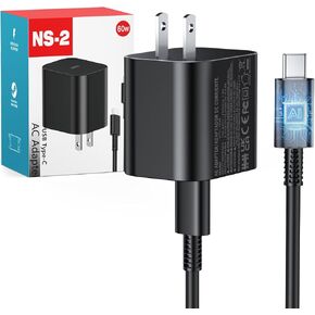 60W Charger for Nintendo Switch 2, PD 3.0 Fast Charging AC Adapter Replacement for Switch 2/Switch/OLED/Steam Deck, Supports 4K TV Dock Mode & Handheld Mode, 5ft Detachable Cable in Saudi Arabia