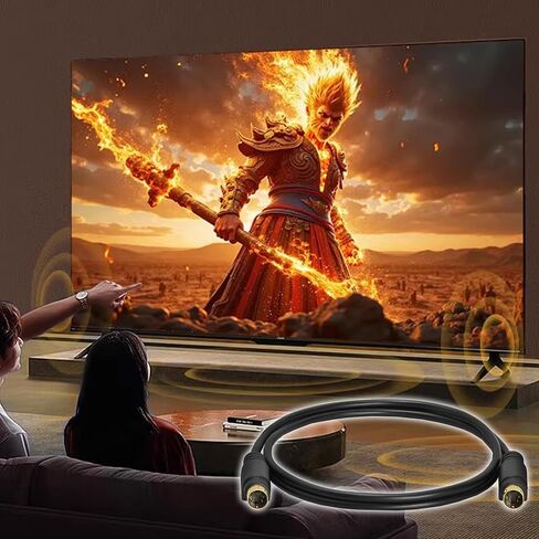 S-Video Cable 1.5m/5Ft Din 4-Pin Male to Male Gold Plated Connector | for Home Theater,DSS receivers,Player Camcorders Transfer Video to TV or Monitor Connection Cable in Saudi Arabia