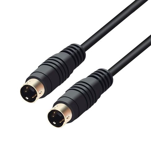 S-Video Cable 1.5m/5Ft Din 4-Pin Male to Male Gold Plated Connector | for Home Theater,DSS receivers,Player Camcorders Transfer Video to TV or Monitor Connection Cable in Saudi Arabia