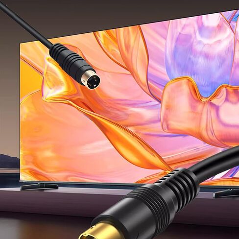 S-Video Cable 1.5m/5Ft Din 4-Pin Male to Male Gold Plated Connector | for Home Theater,DSS receivers,Player Camcorders Transfer Video to TV or Monitor Connection Cable in Saudi Arabia