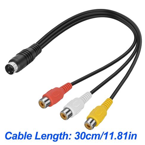 MEIRIYFA 4 Pin S-Video to 3 RCA AV Female Cable Composite Wire, 3 RCA to 4 Pin Male Mini DIN S-Video Extension Cord for TV/HDTV CD Player VCR DVR DVD Player PC Laptop (0.3M) (RCA Female) in Saudi Arabia