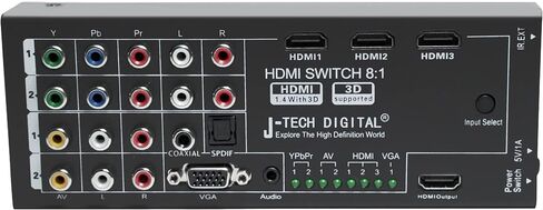J-Tech Digital JTD-0801 Multi-Functional HDMI Converter Switch with 8 Inputs to 1 HDMI Output in Saudi Arabia