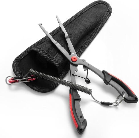Fishing Pliers 8.4" Long Nose Multi-Function Fishing Tool – Stainless Steel Hook Remover, Line Cutter & Split Ring Opener with Safety Lanyard for Freshwater & Saltwater Fishing in Saudi Arabia