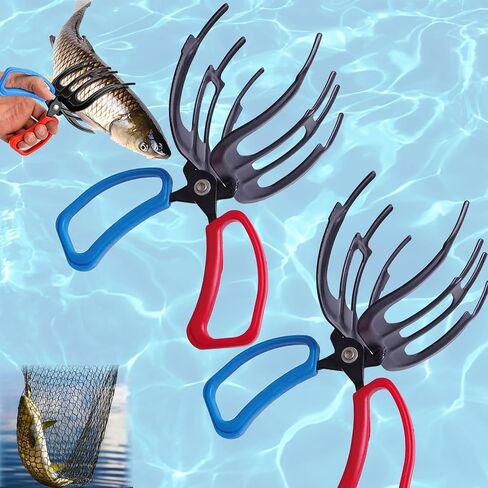 1/2PCS 3 Claw Fish Gripper, Fishing Pliers Gripper, Fish Clamp Forceps | Multifunctional Metal Fish Gripper, for Catch Most Freshwater Fish Fishing Accessories, fishing gear and equipment in Saudi Arabia