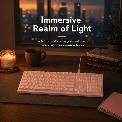 Basaltech Pink Wired Keyboard with White LED Backlit | Full Size 104 Key USB Gaming Keyboard,Quiet Creamy Typing and Double Shot Keycaps Light Up Keyboard for PC, Mac, Laptop in Kuwait