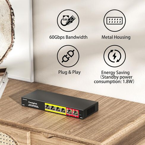 محول إيثرنت غير مُدار بـ 6 منافذ جيجابت، محور الشبكة 4 × 2.5 جيجا + 2 × 10 جيجا RJ45 مقسم إيثرنت بدون مروحة التوصيل والتشغيل لـ NAS Wireless AP لتحسين حركة المرور بدون مروحة تصميم معدني in Kuwait