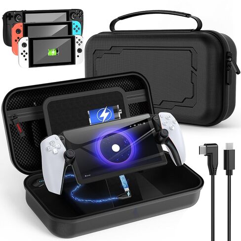 Stand Charging Case for Swicth 2 2025 Build-in 10000 mAh Recharge Battery& Game Card Holders, Protective Hard Shell Handheld Travel Carrying Bag Battery Storage Case in Saudi Arabia