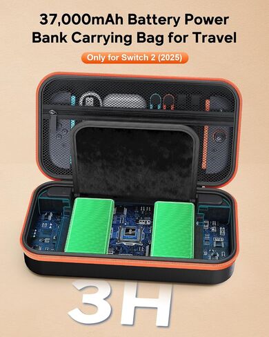 Stand Charging Case for Swicth 2 2025 Build-in 10000 mAh Recharge Battery& Game Card Holders, Protective Hard Shell Handheld Travel Carrying Bag Battery Storage Case in Saudi Arabia