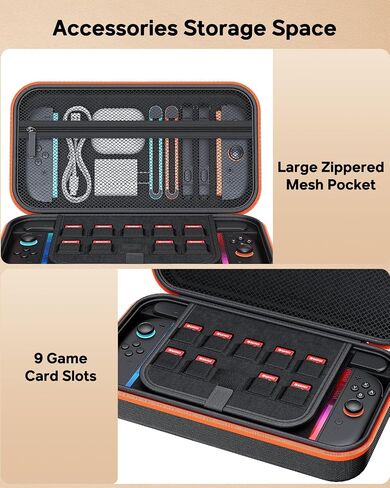 Stand Charging Case for Swicth 2 2025 Build-in 10000 mAh Recharge Battery& Game Card Holders, Protective Hard Shell Handheld Travel Carrying Bag Battery Storage Case in Saudi Arabia